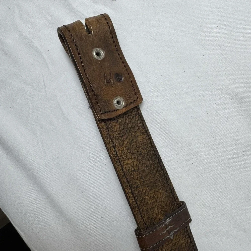 vintage HAND TOOLED buckle belt leather WESTERN Handmade‎ cowboy